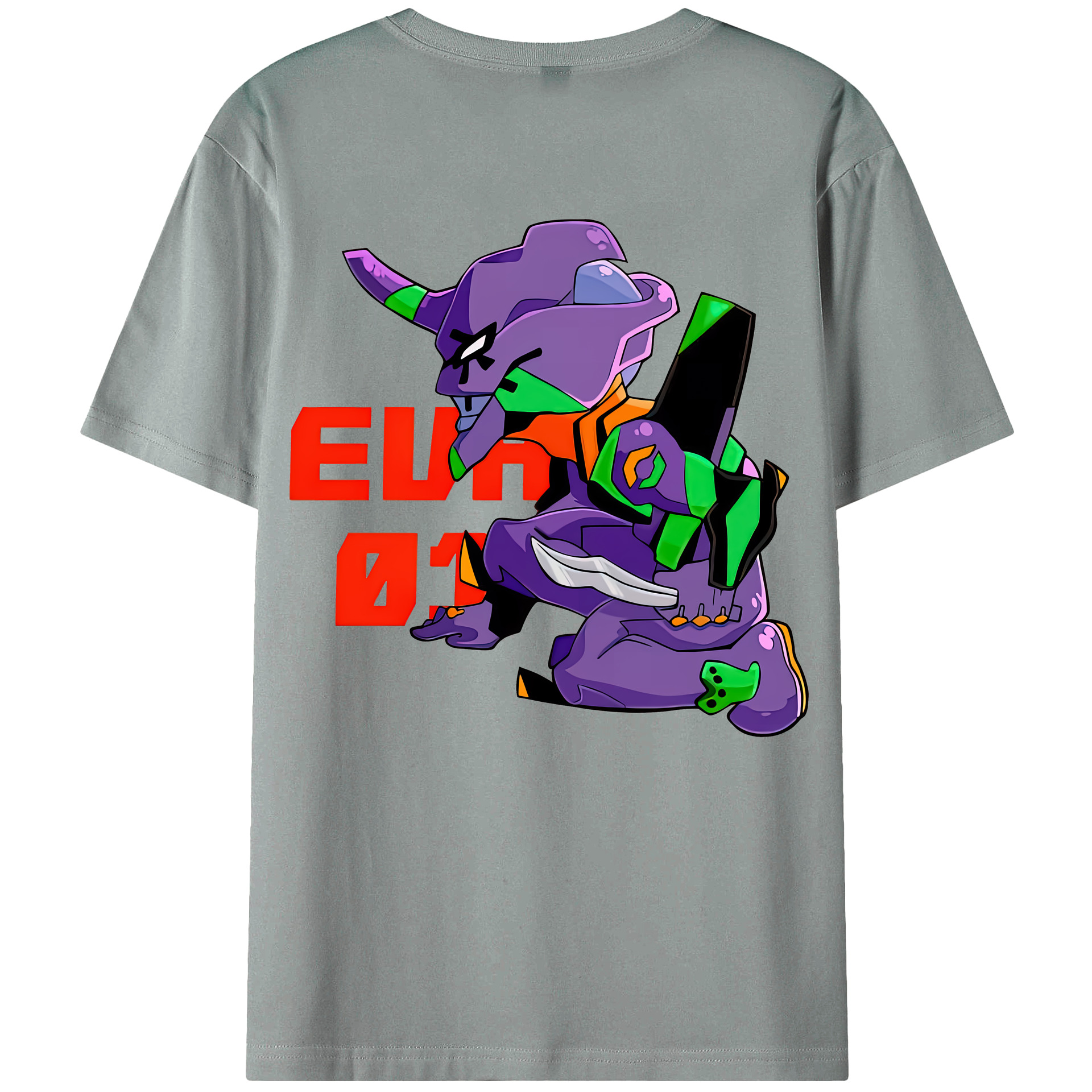 （画像用） EVA 新世紀エヴァンゲリオン 綿100％ メンズ半袖Tシャツ（バックプリント） 通気性